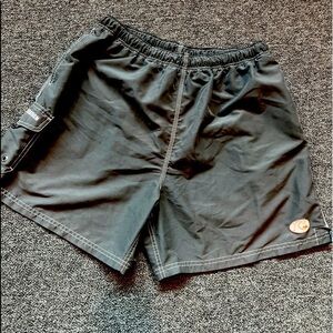 QuikSilver Edition Mens Black Elastic Waist Drawstring  Lined Swim Trunks L